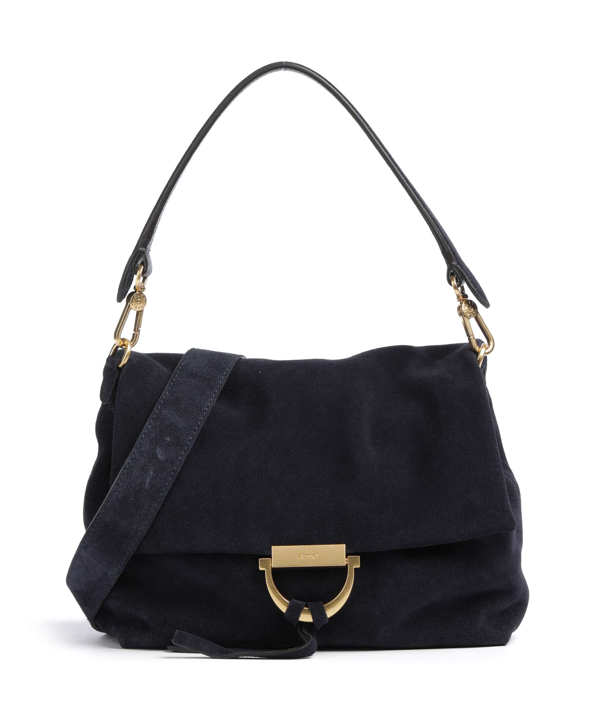 Abro Suede Temi Medium Shoulder bag navy