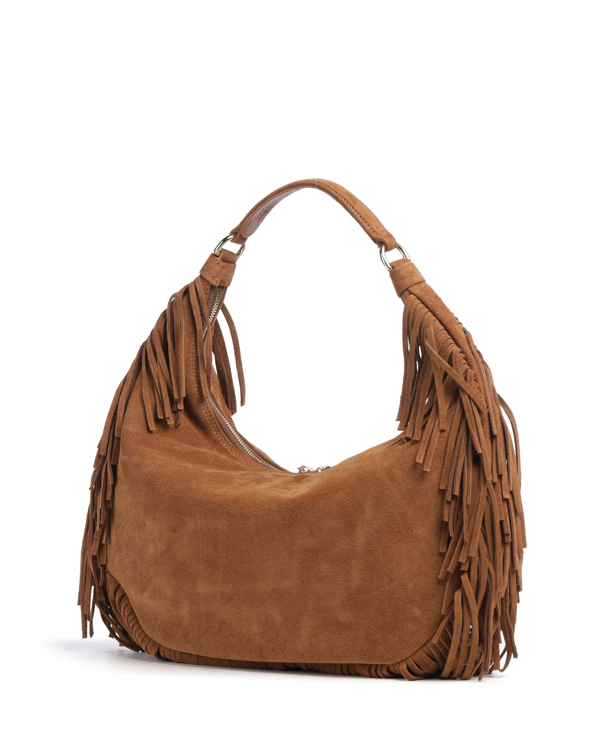 Abro Suede Nana Hobo bag cuoio