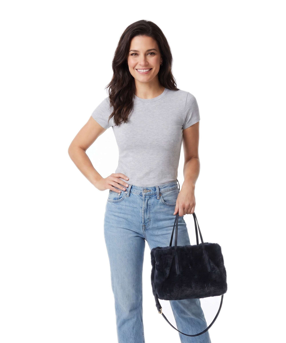 Abro Fur Noelle Handbag navy