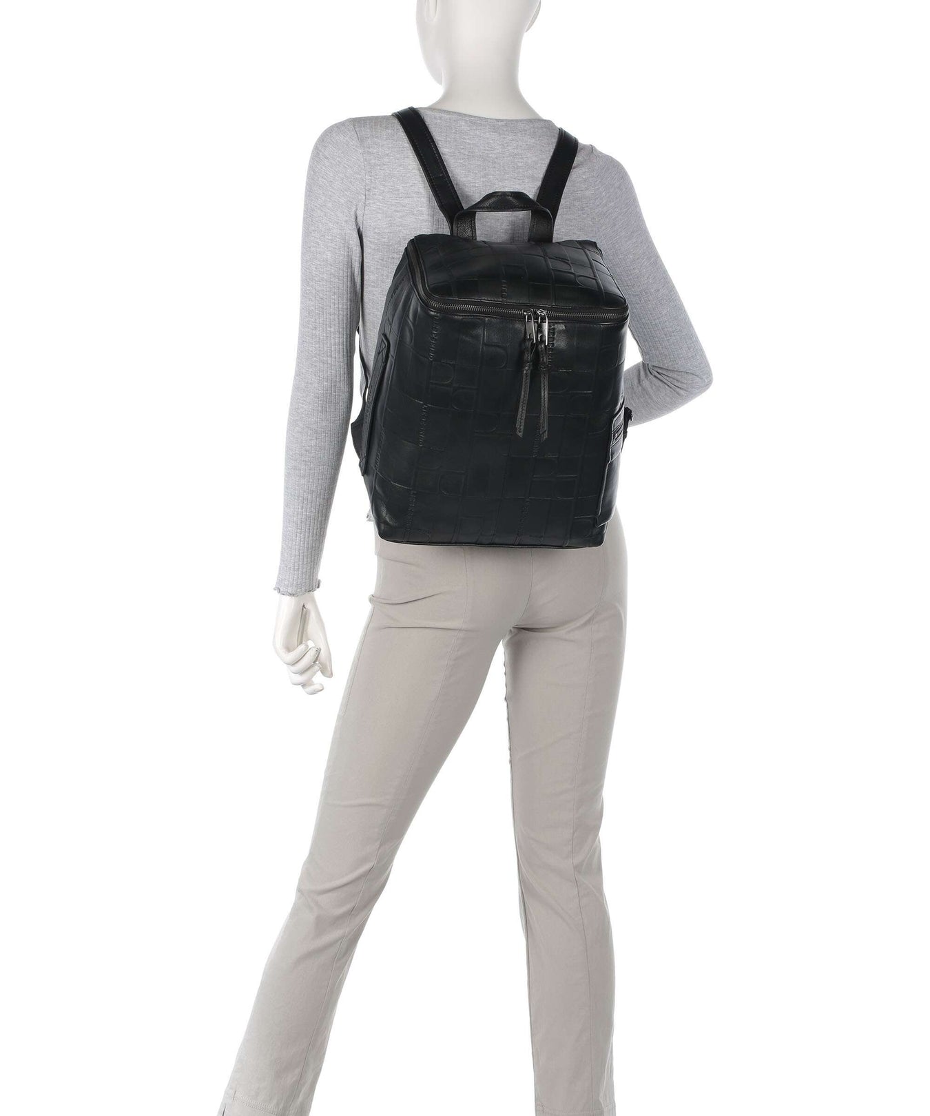 Liebeskind Hera Monogram Sheep Natural M Backpack black