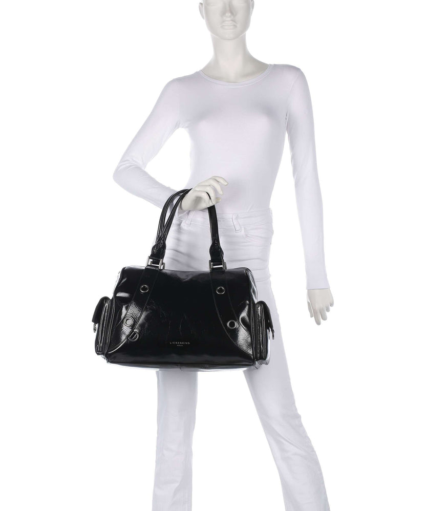 Liebeskind Nika Lack Distressed L Shoulder bag black