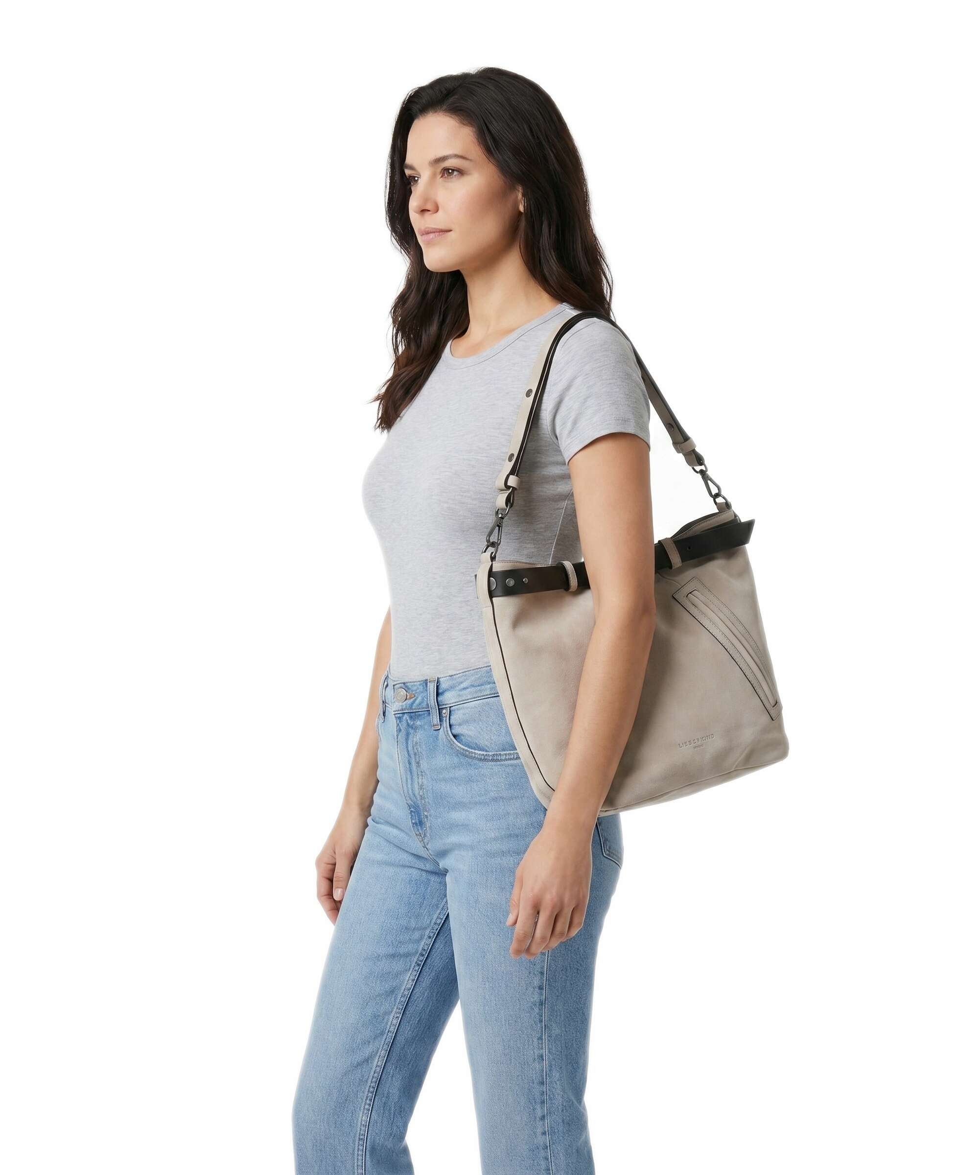Liebeskind Zita Hydro Suede L Bucket bag beige