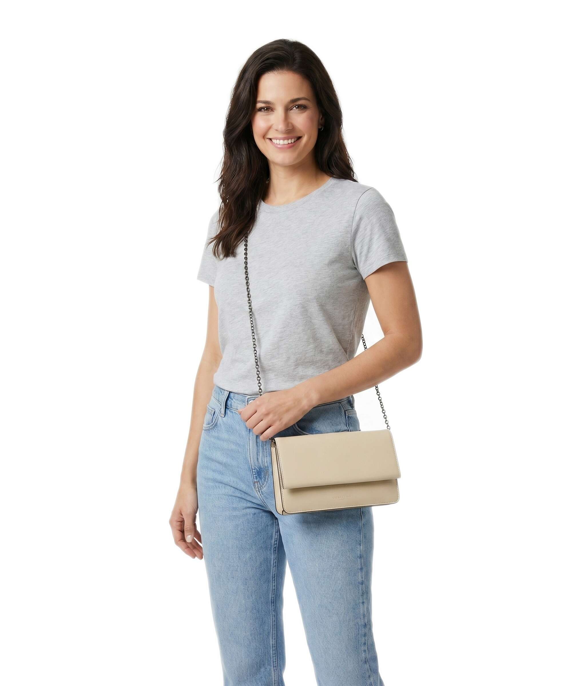 Liebeskind Audrey Recycled Lack Distressed S Crossbody bag biscotti