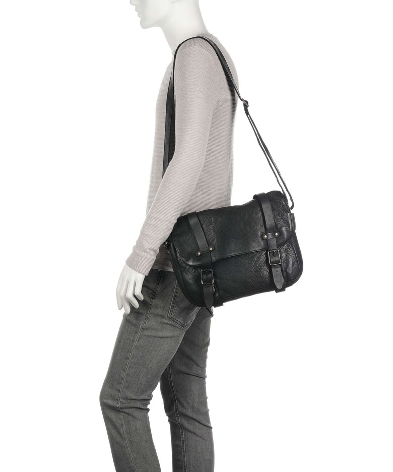 Aunts & Uncles Barbershop Anchor Messenger bag charcoal black