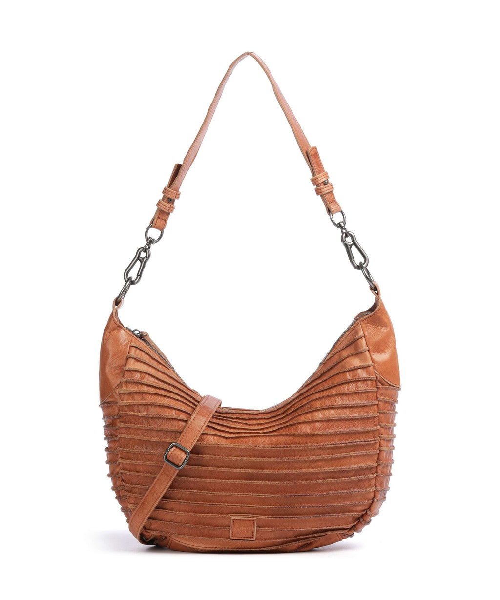 FredsBruder Bestseller Riffel Flowow Hobo bag dark caramel