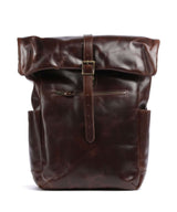 Buckle & Seam Crazy Horse Norman Rolltop Rucksack brown/dot