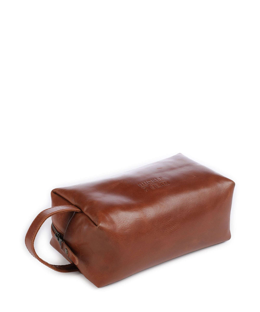 Buckle & Seam Crazy Horse Everest Toiletry bag cognac