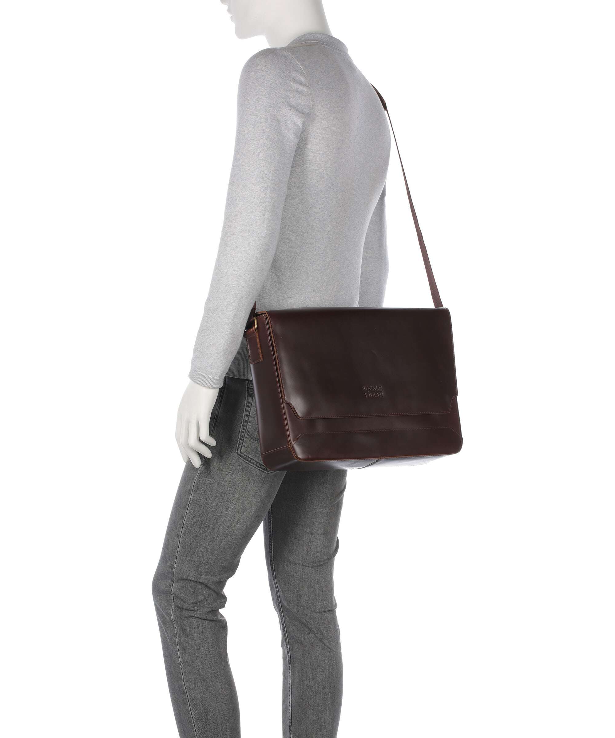 Buckle & Seam Crazy Horse Times Messenger bag brown