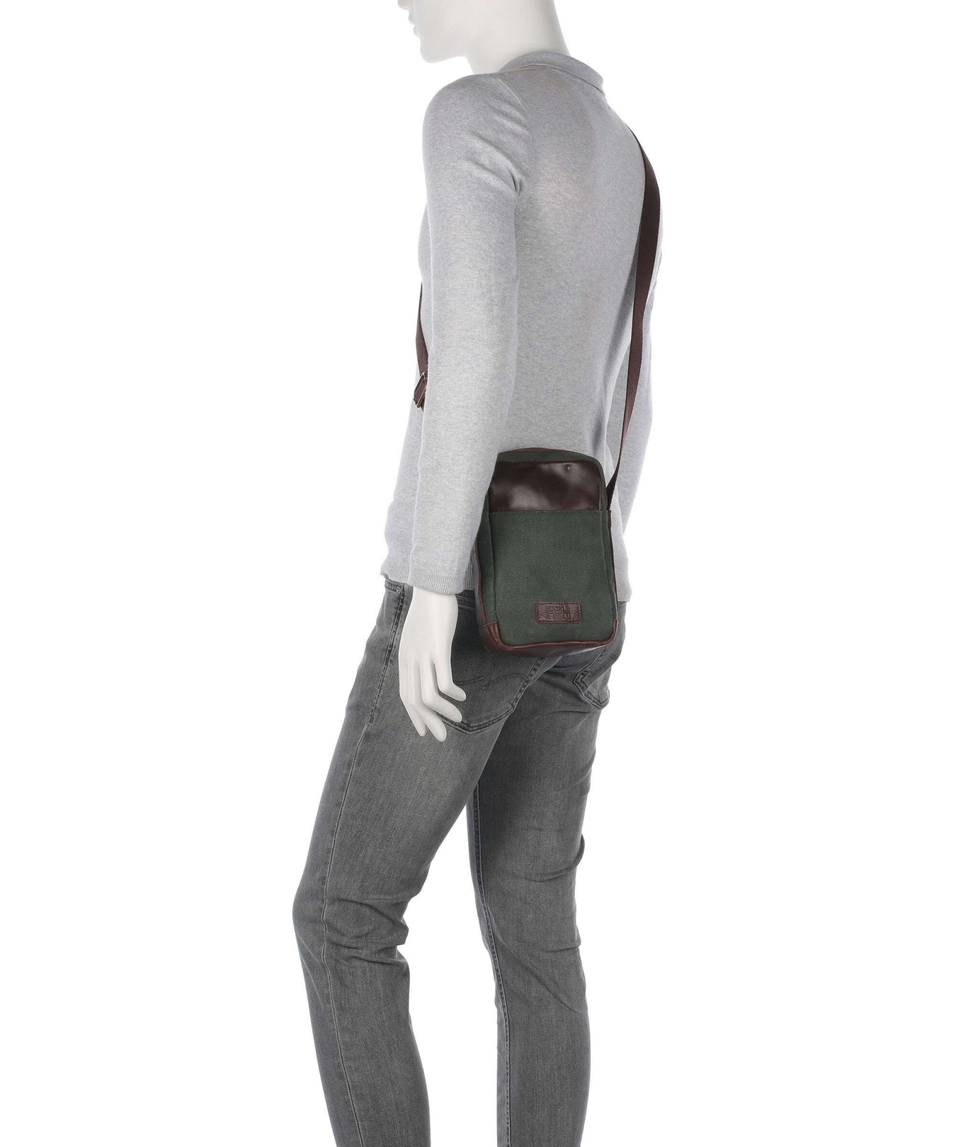 Buckle & Seam Runner Crossbody bag green