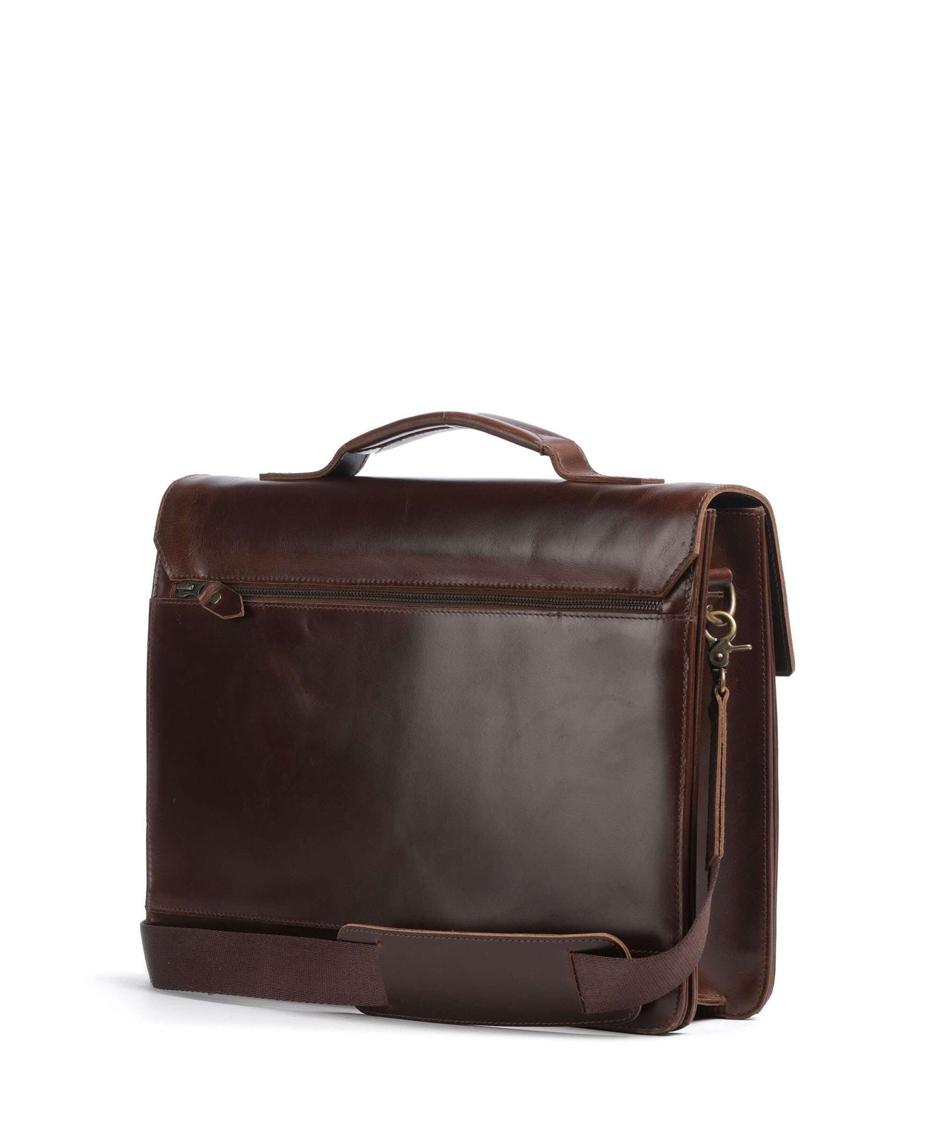 Buckle & Seam Crazy Horse Notes Briefcase brown