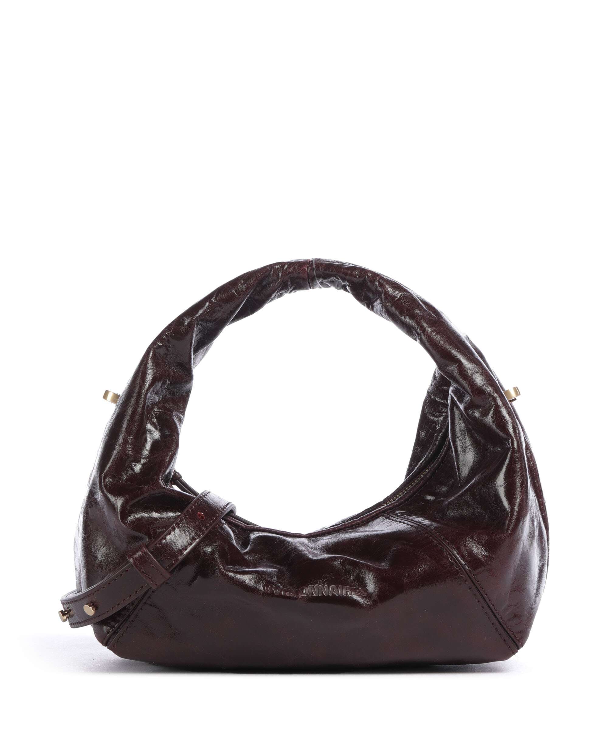 Les Visionnaires Greta Icon Crinkle Mini Handbag bordeaux red