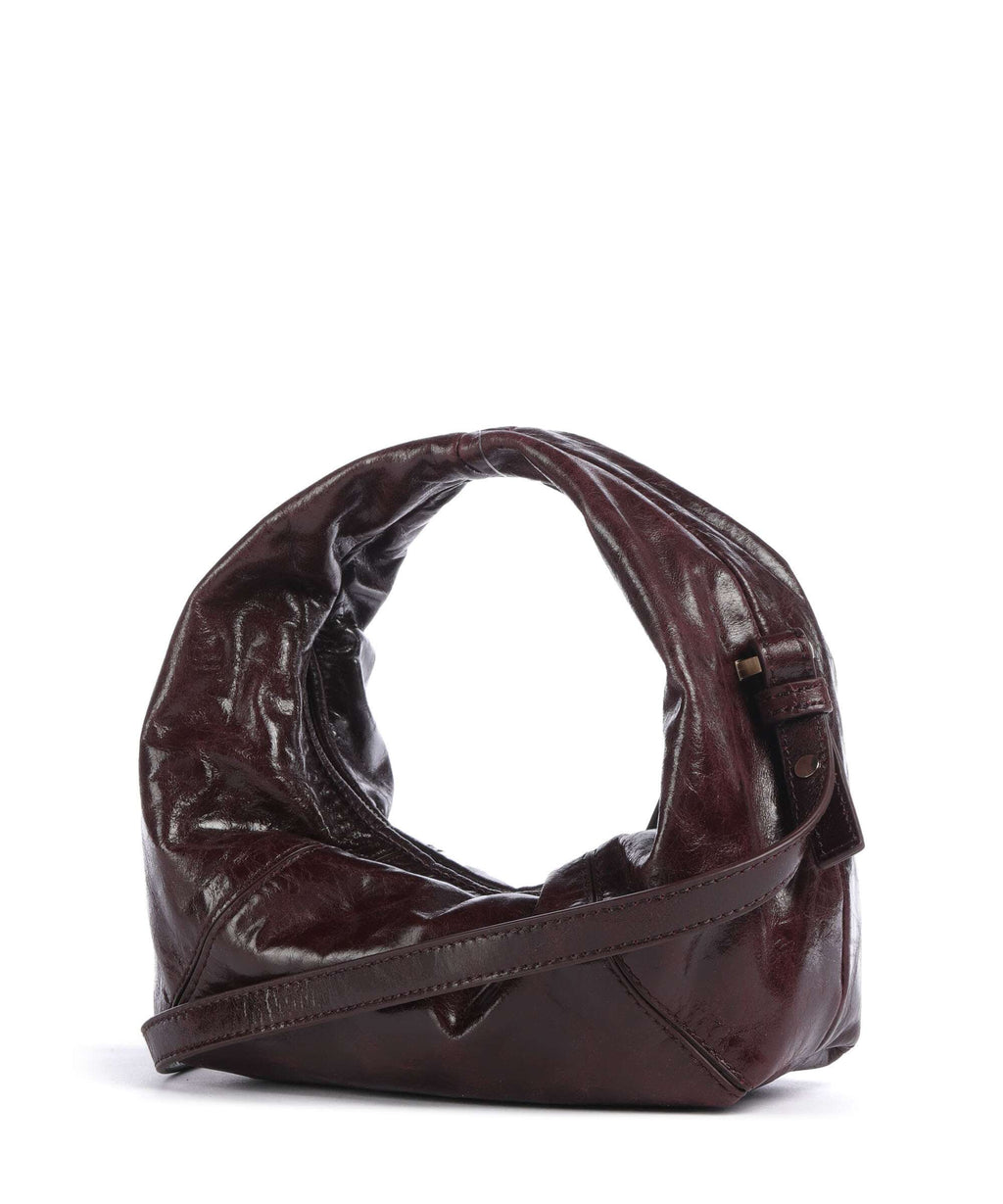 Les Visionnaires Greta Icon Crinkle Mini Handbag bordeaux red