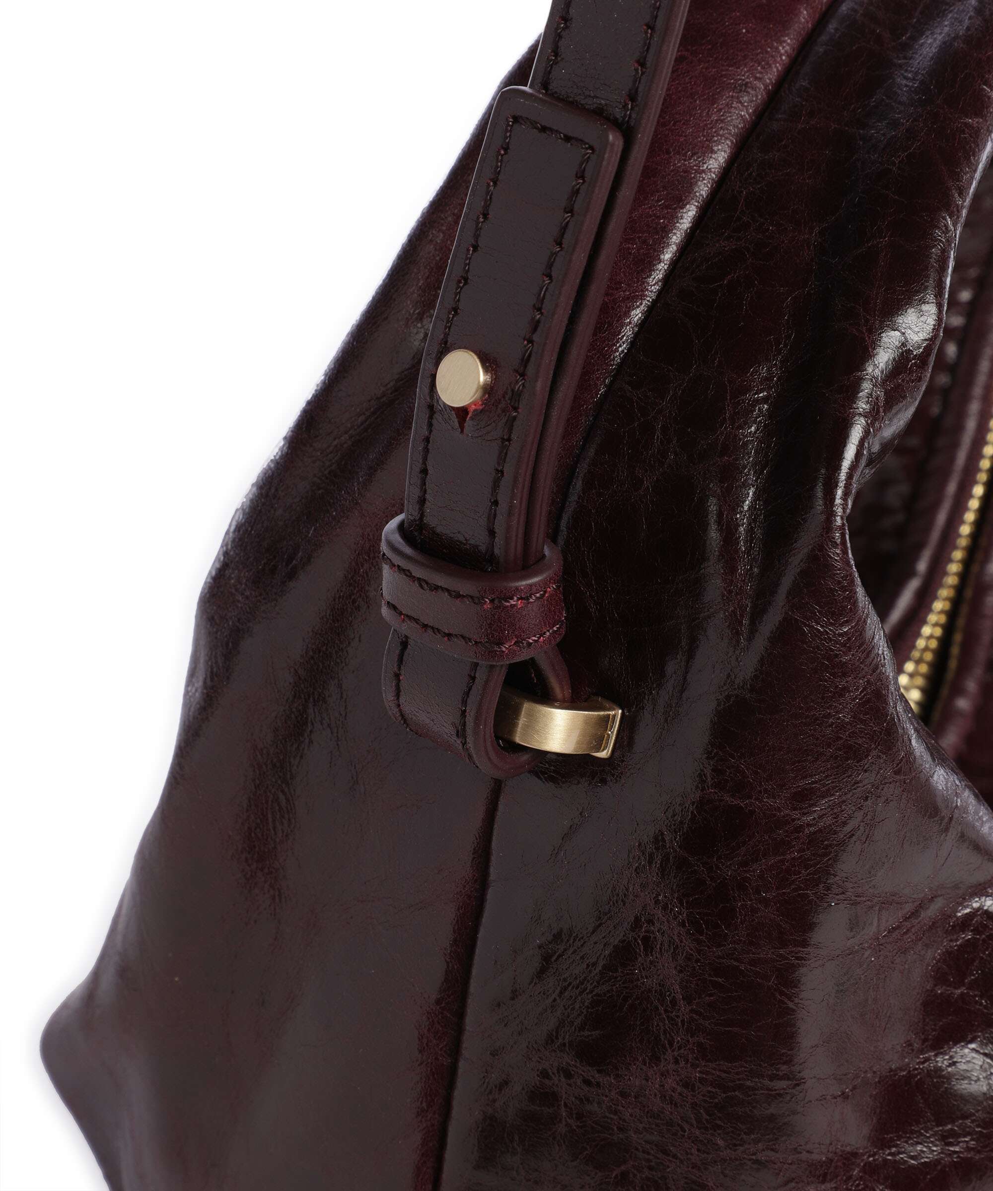 Les Visionnaires Greta Icon Crinkle Mini Handbag bordeaux red