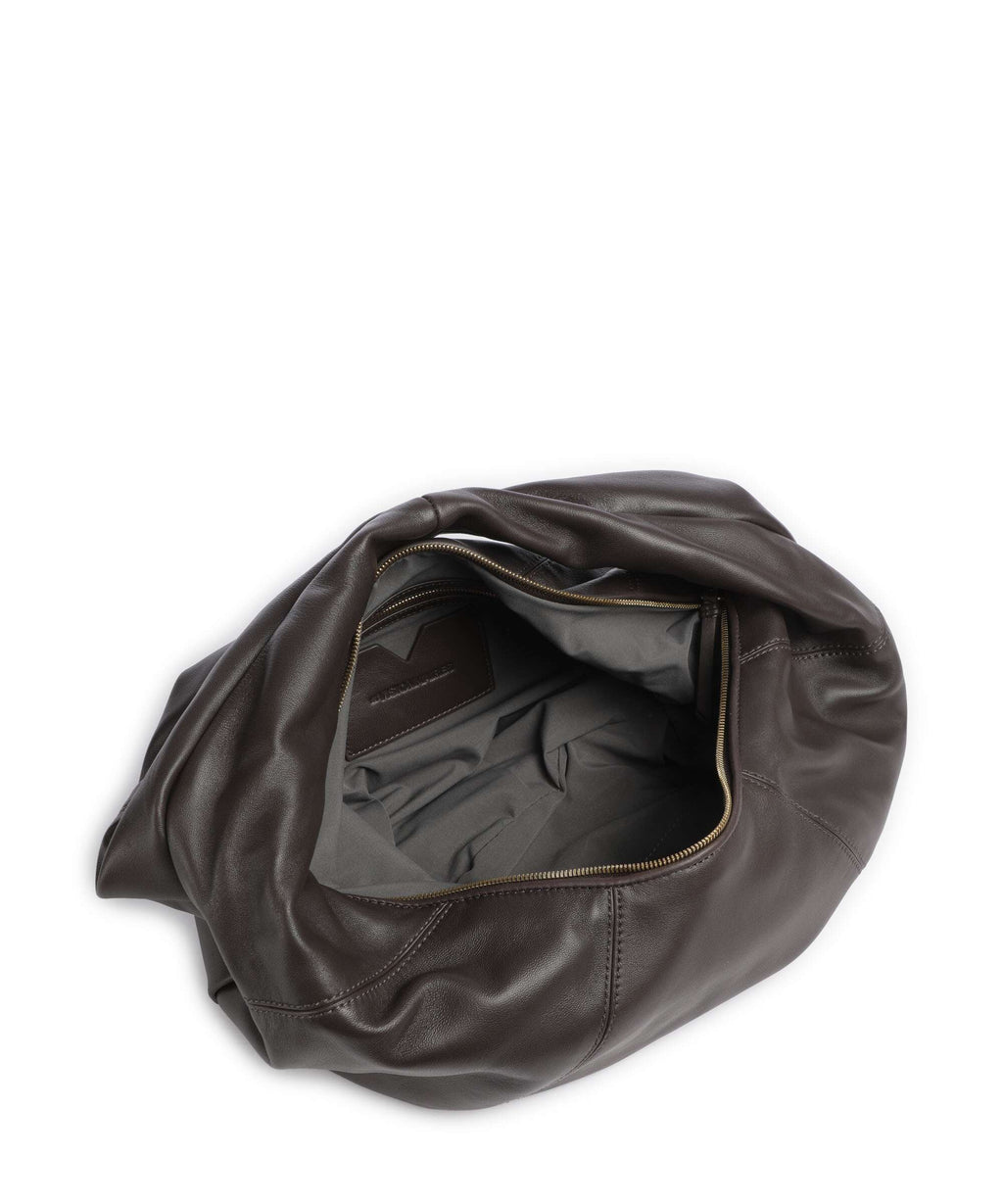 Les Visionnaires Greta Icon Silky Hobo bag chocolate brown