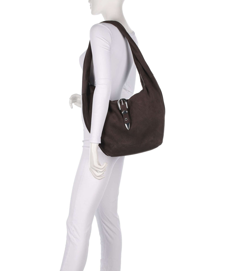 Les Visionnaires Claudine Rebel Cozy Hobo bag dark brown