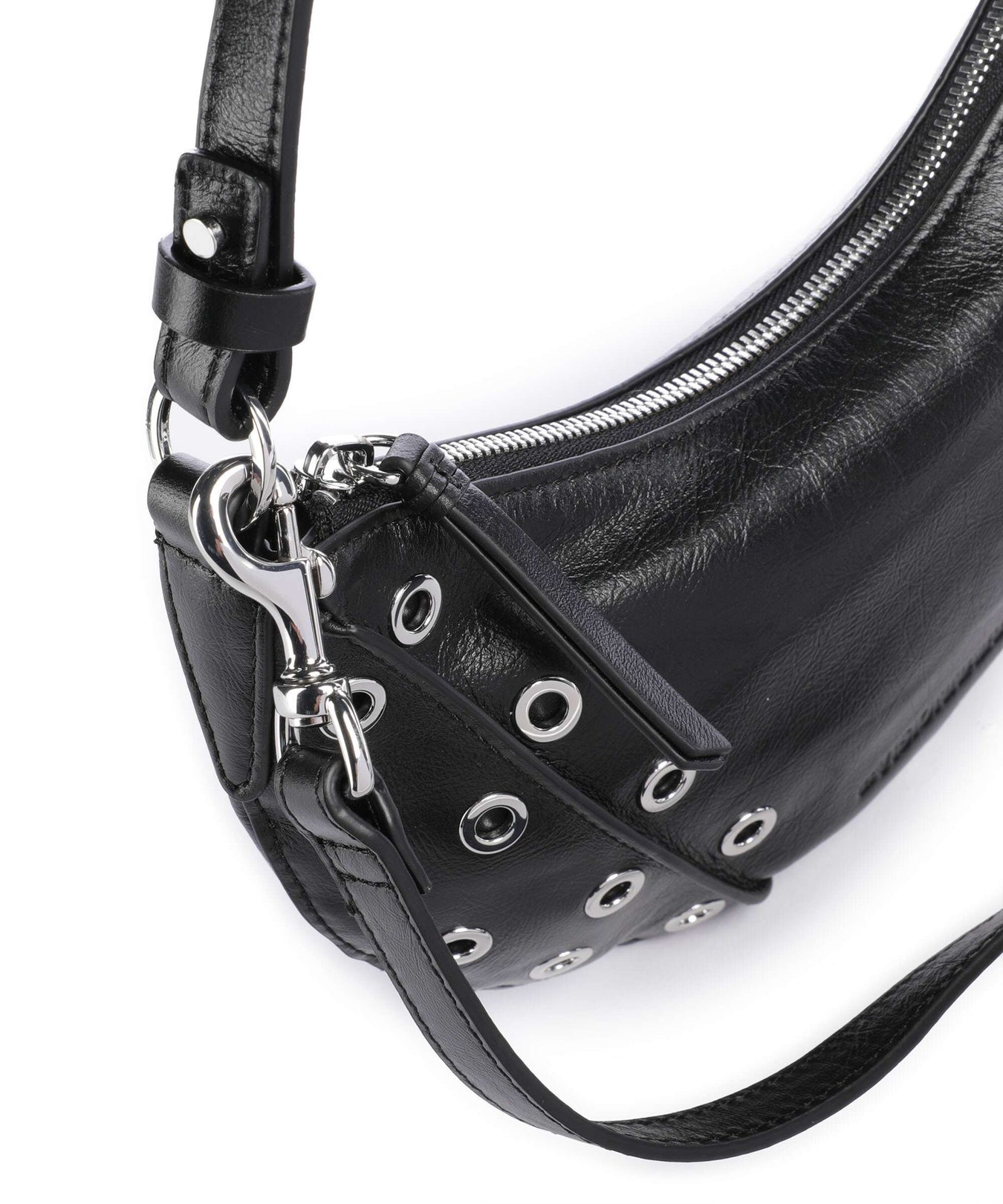 Les Visionnaires Enya Rivet Glossy Mini Shoulder bag black