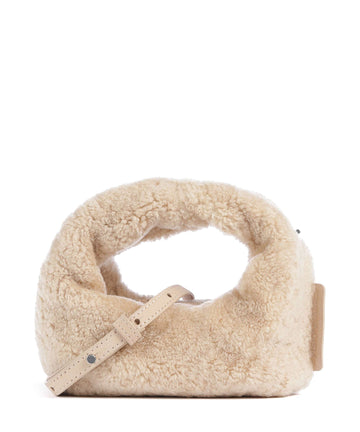 Les Visionnaires Greta Teddy Micro Sac bandoulière milky beige