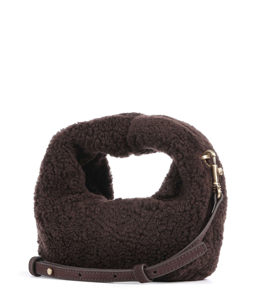 Les Visionnaires Greta Teddy Micro Crossbody bag pecan