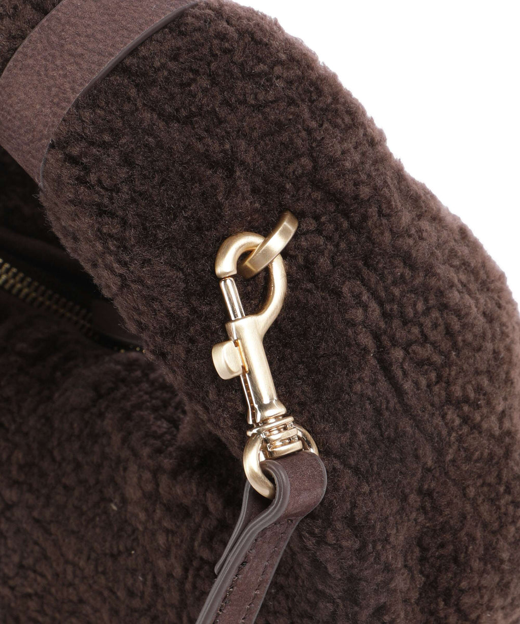 Les Visionnaires Greta Teddy Micro Crossbody bag pecan
