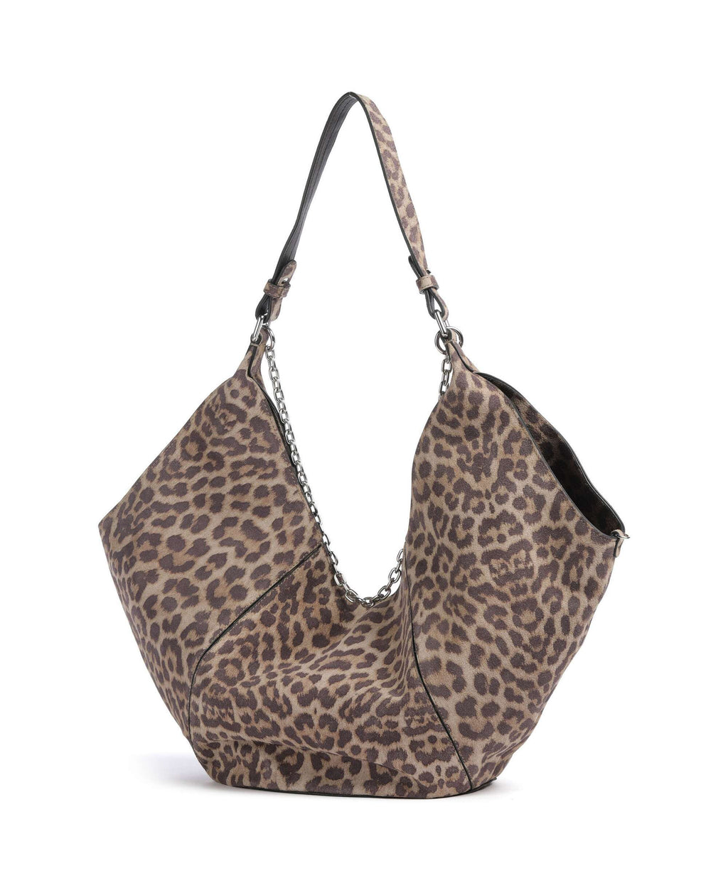 Les Visionnaires Amelie Cozy Chain Hobo bag leo print