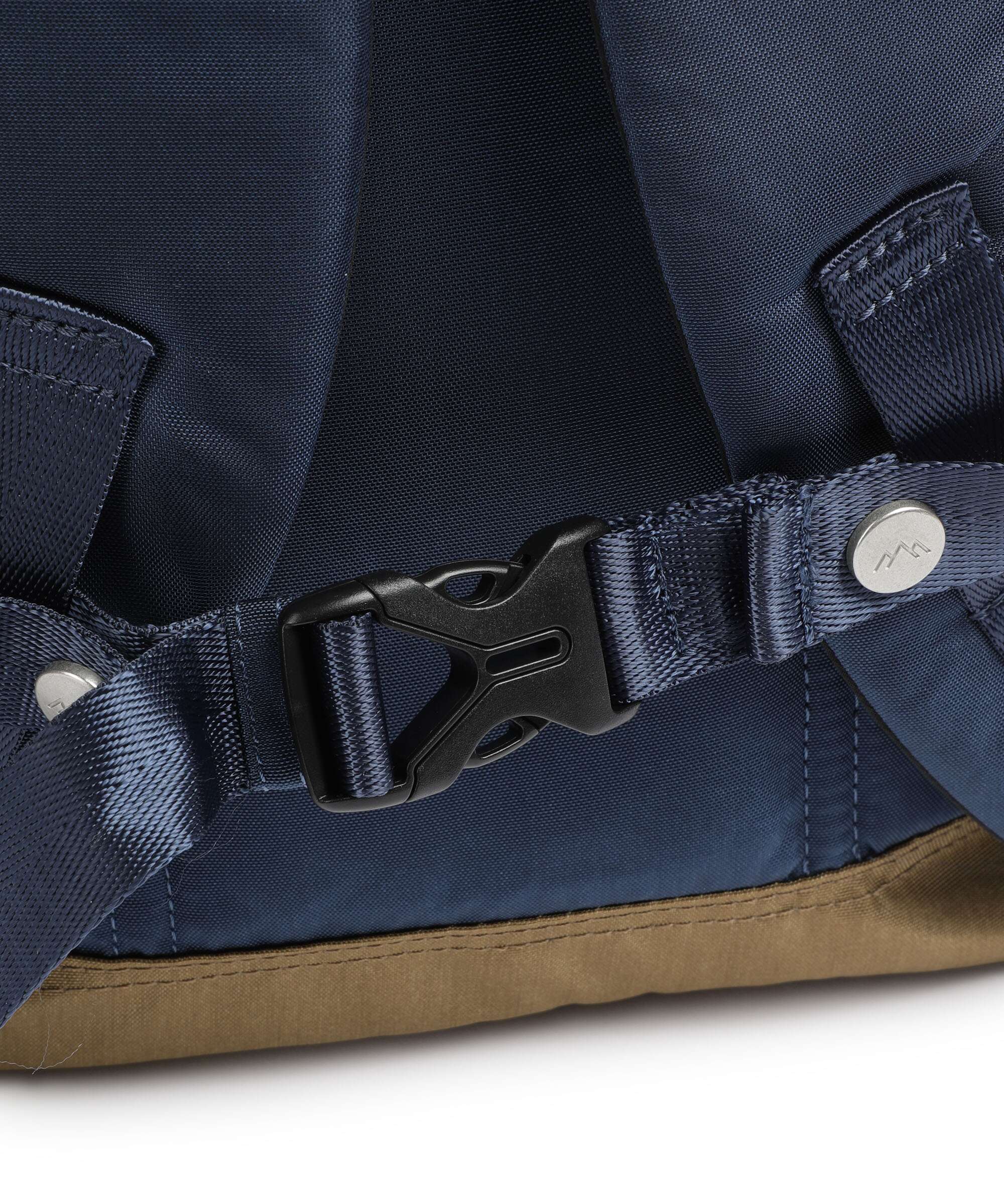 Doughnut Glossy Blocking Christopher Rolltop backpack navy/mustard
