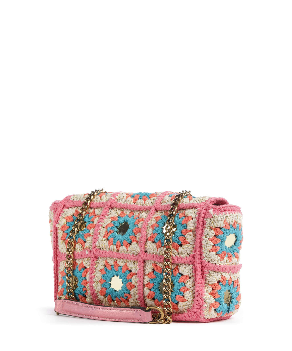 Kurt Geiger Kensington Crochet Crossbody bag pink combination