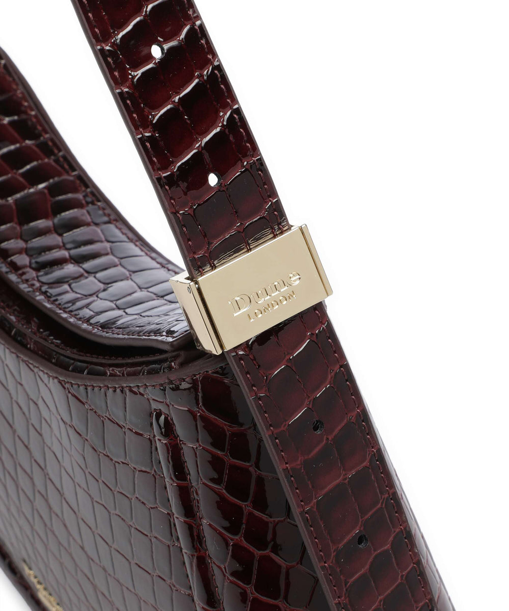 Dune London Dependent Shoulder bag burgundy croc