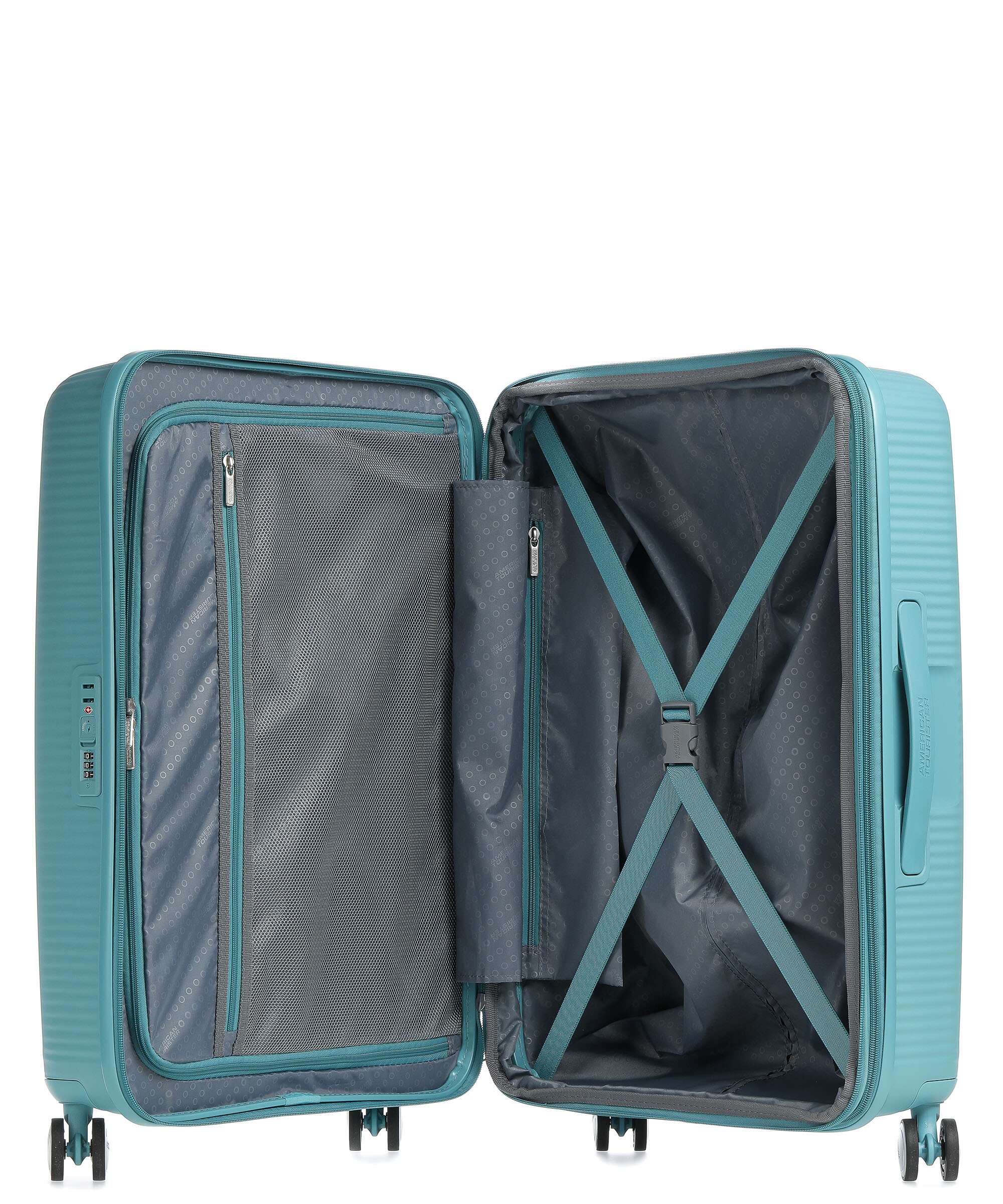 American Tourister Soundbox Spinner (4 wheels) turquoise tonic