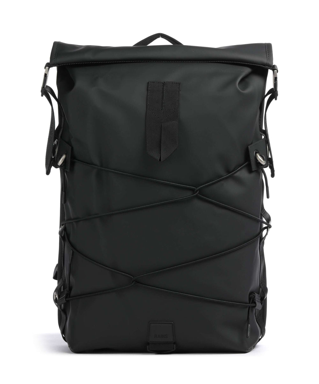 Rains Trail Cord Rolltop backpack black