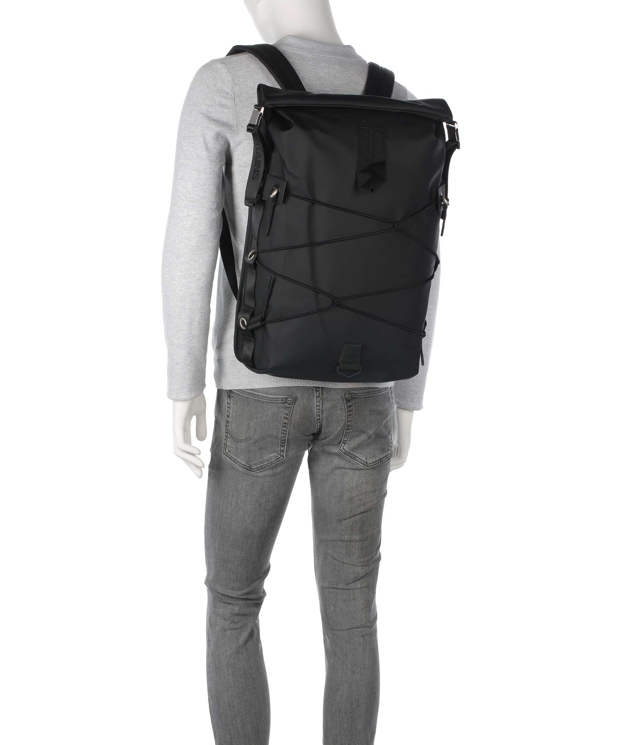 Rains Trail Cord Rolltop backpack black