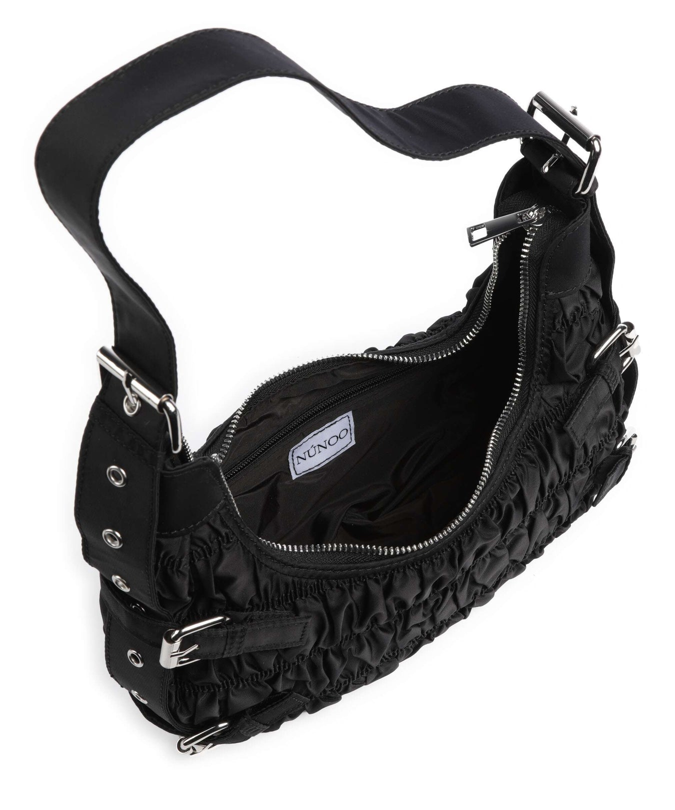 Núnoo Recycled Nylon Alaska Hobo bag black