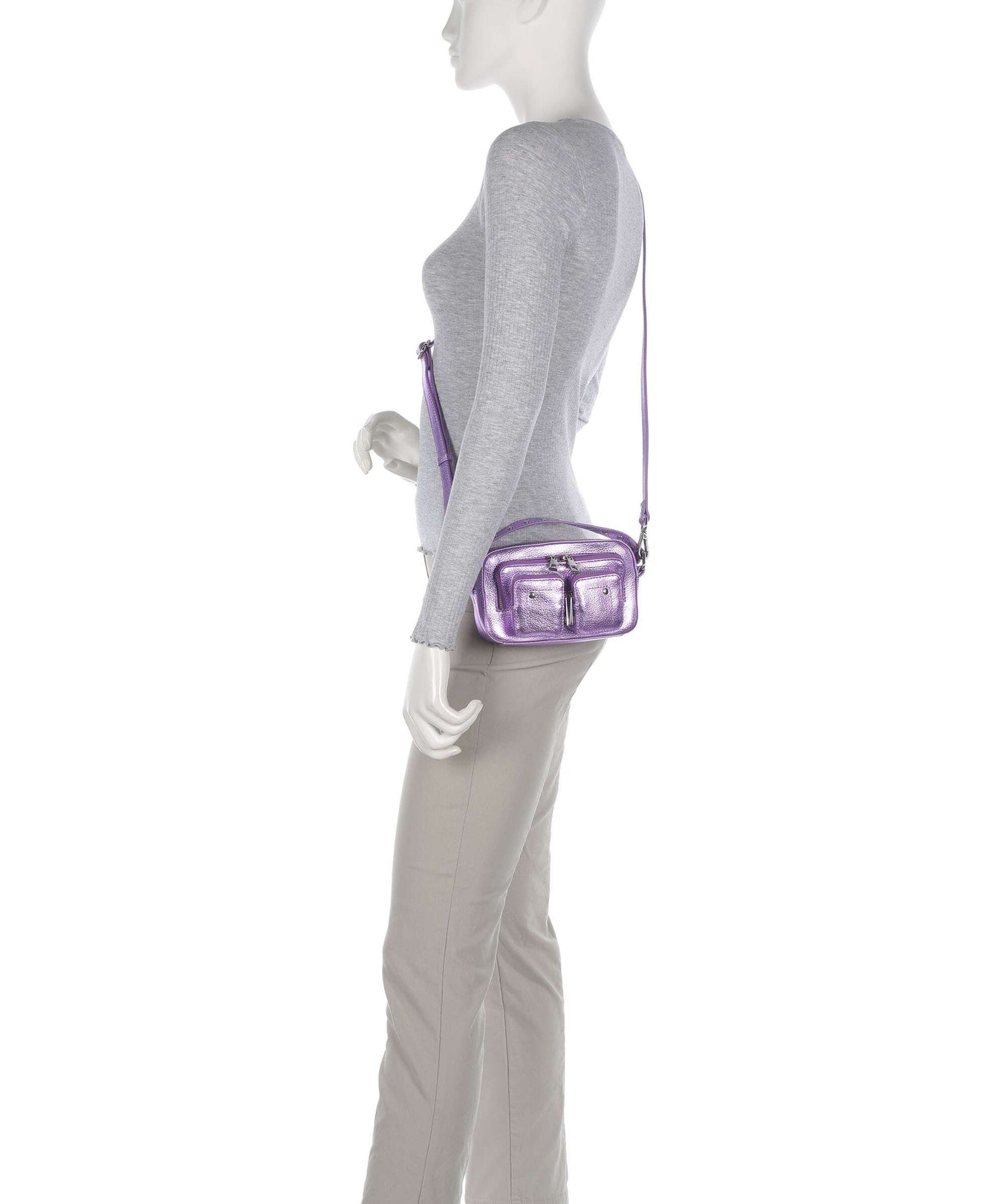 Núnoo Metallic Helena Crossbody bag purple