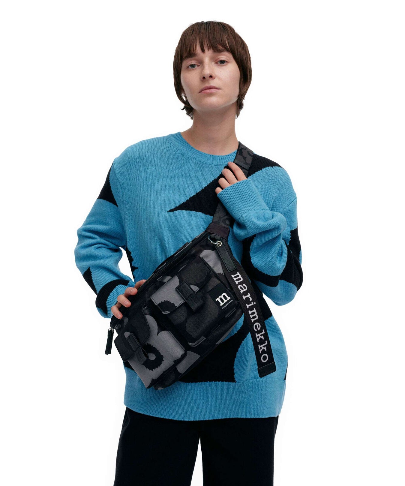 Marimekko Unikko M Crossbody bag grey/dark grey/black