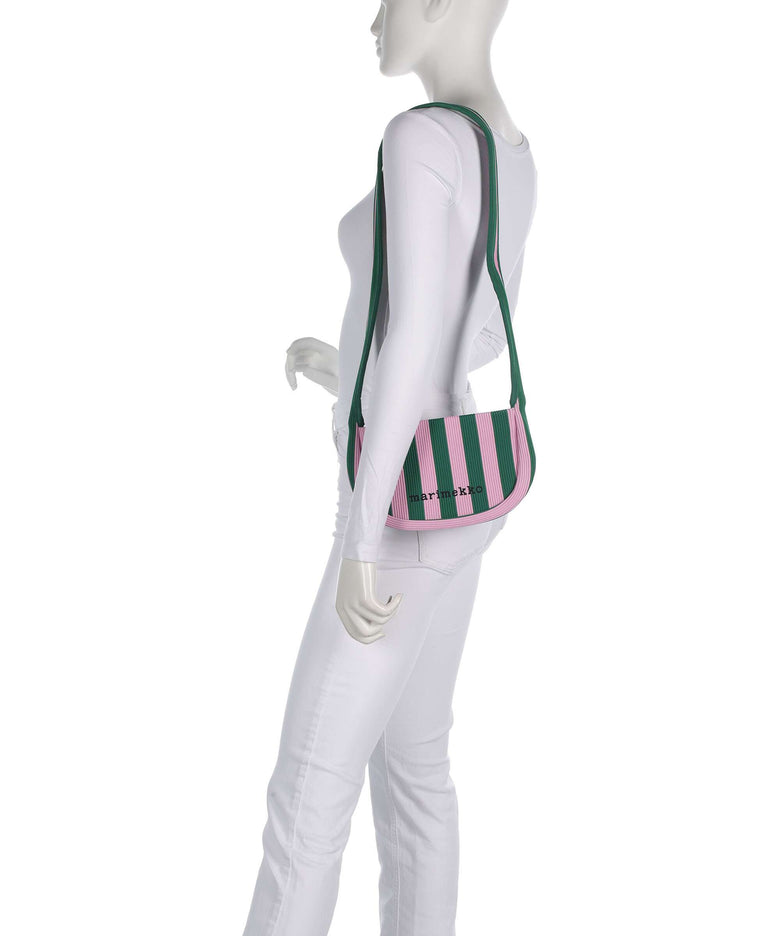 Marimekko Knitted Merirosvo Shoulder bag pink/dark green
