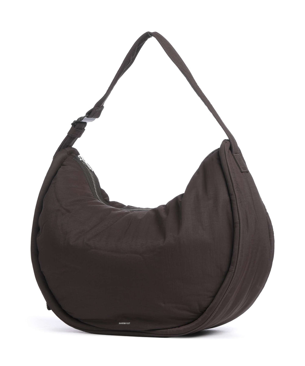 Sandqvist Curve L Hobo bag dark brown