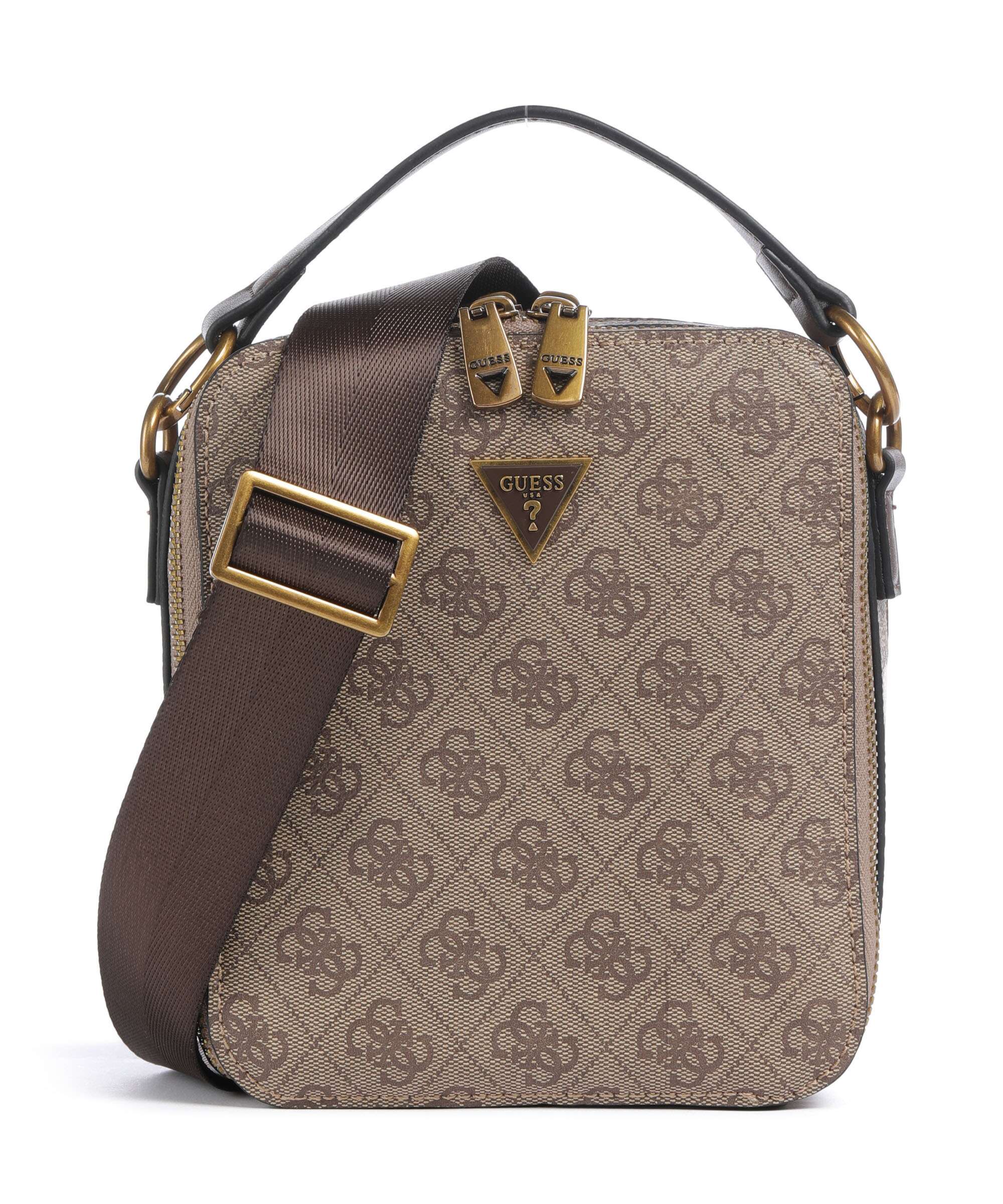 Guess Torino 4G Eco Crossbody bag beige/brown