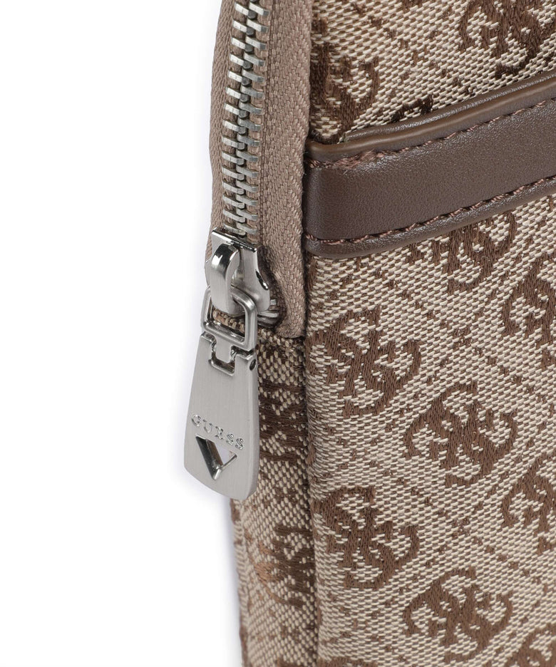 Guess Milano 4G Jacquard Stripe Crossbody bag beige/brown