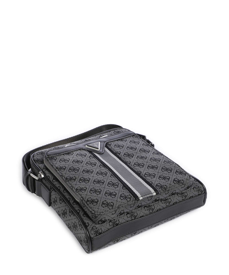 Guess Milano 4G Jacquard Stripe Crossbody bag coal/black
