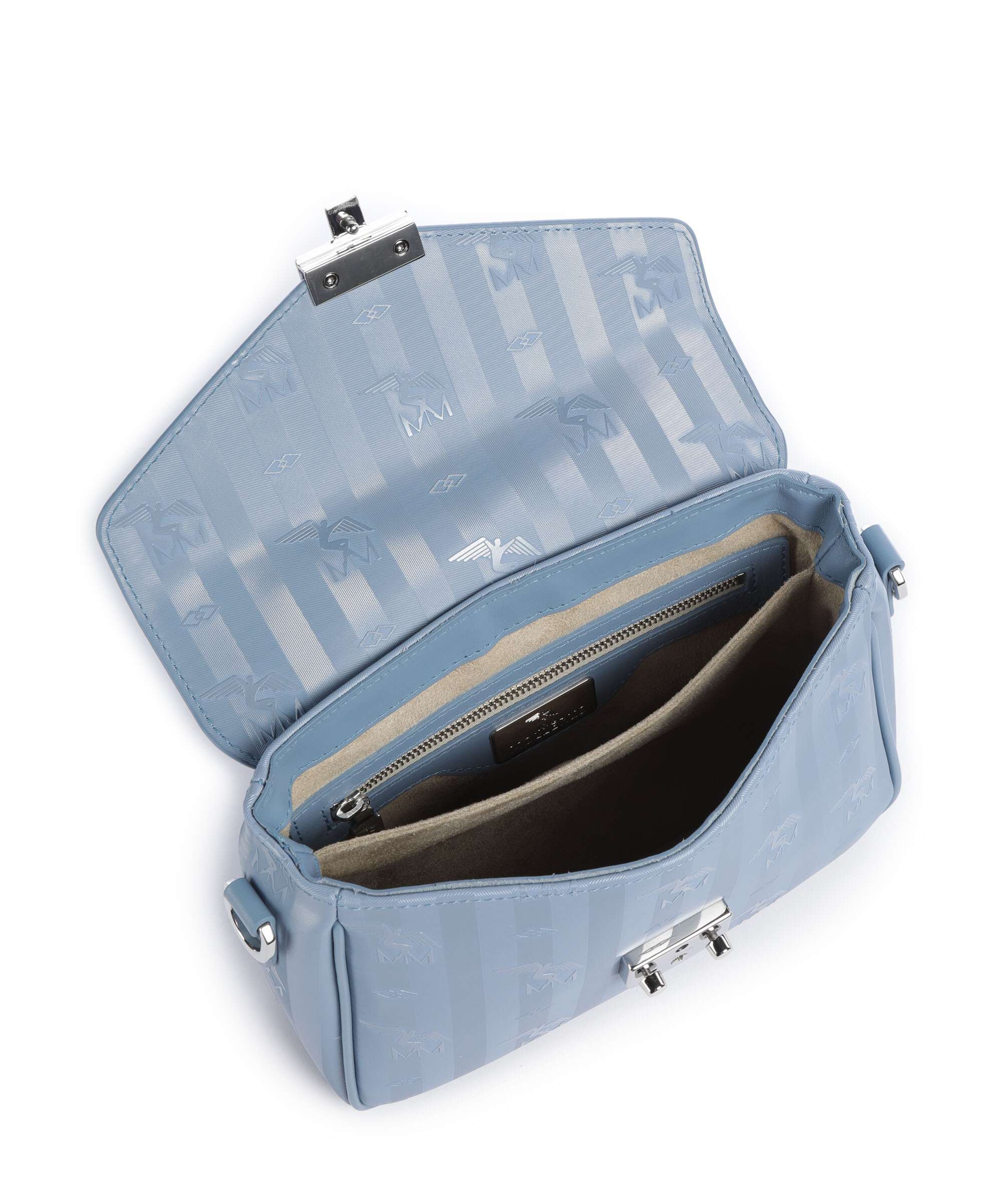 Maison Mollerus Vinerus Meyrin Crossbody bag metallic silber/sky