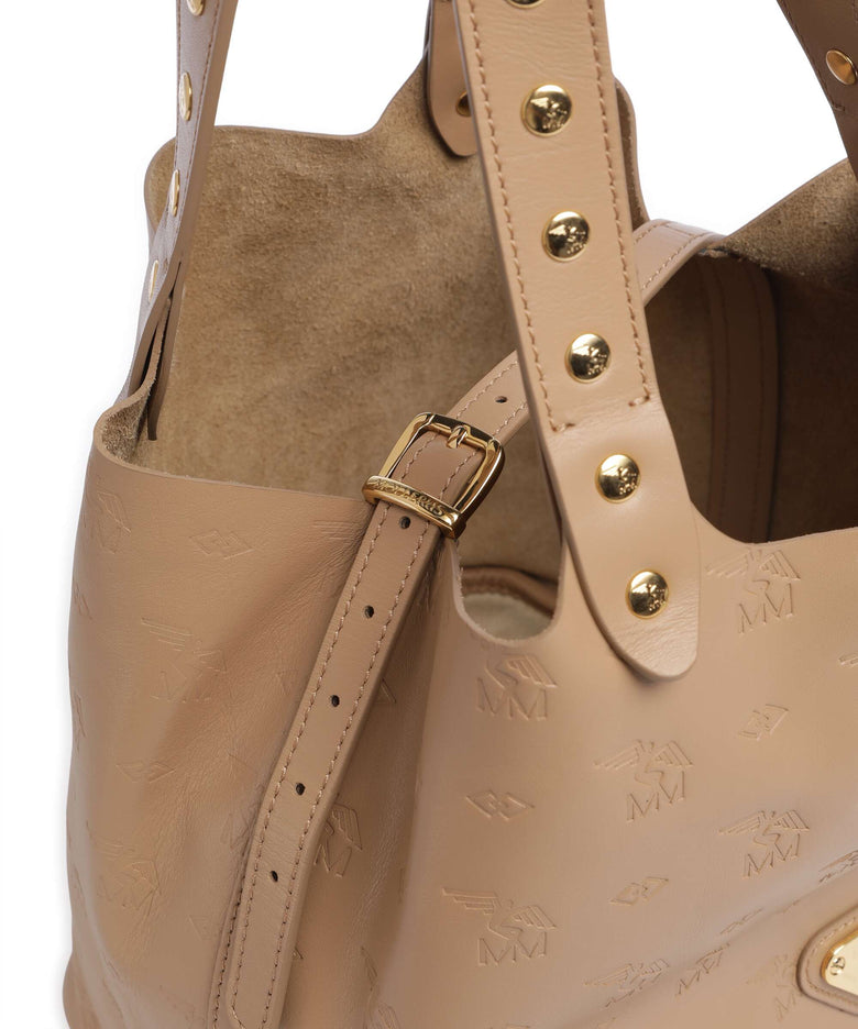 Maison Mollerus Stampato Liddes Hobo bag cappuccino