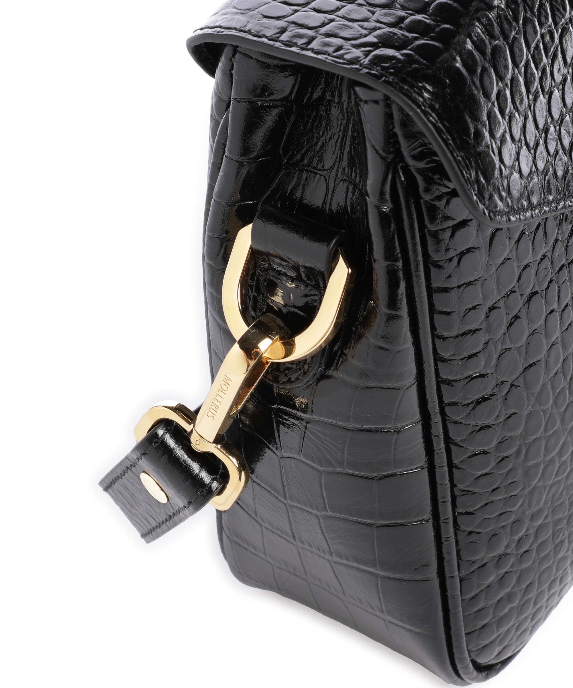 Maison Mollerus Croco Marly Crossbody bag classic schwarz