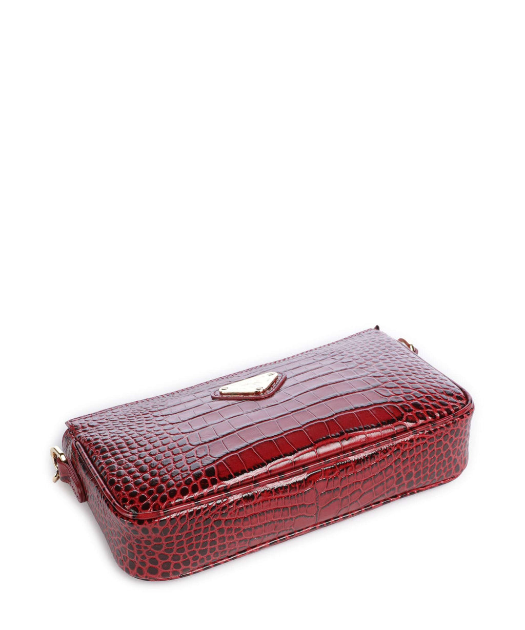 Maison Mollerus Croco Zell Shoulder bag antique rot