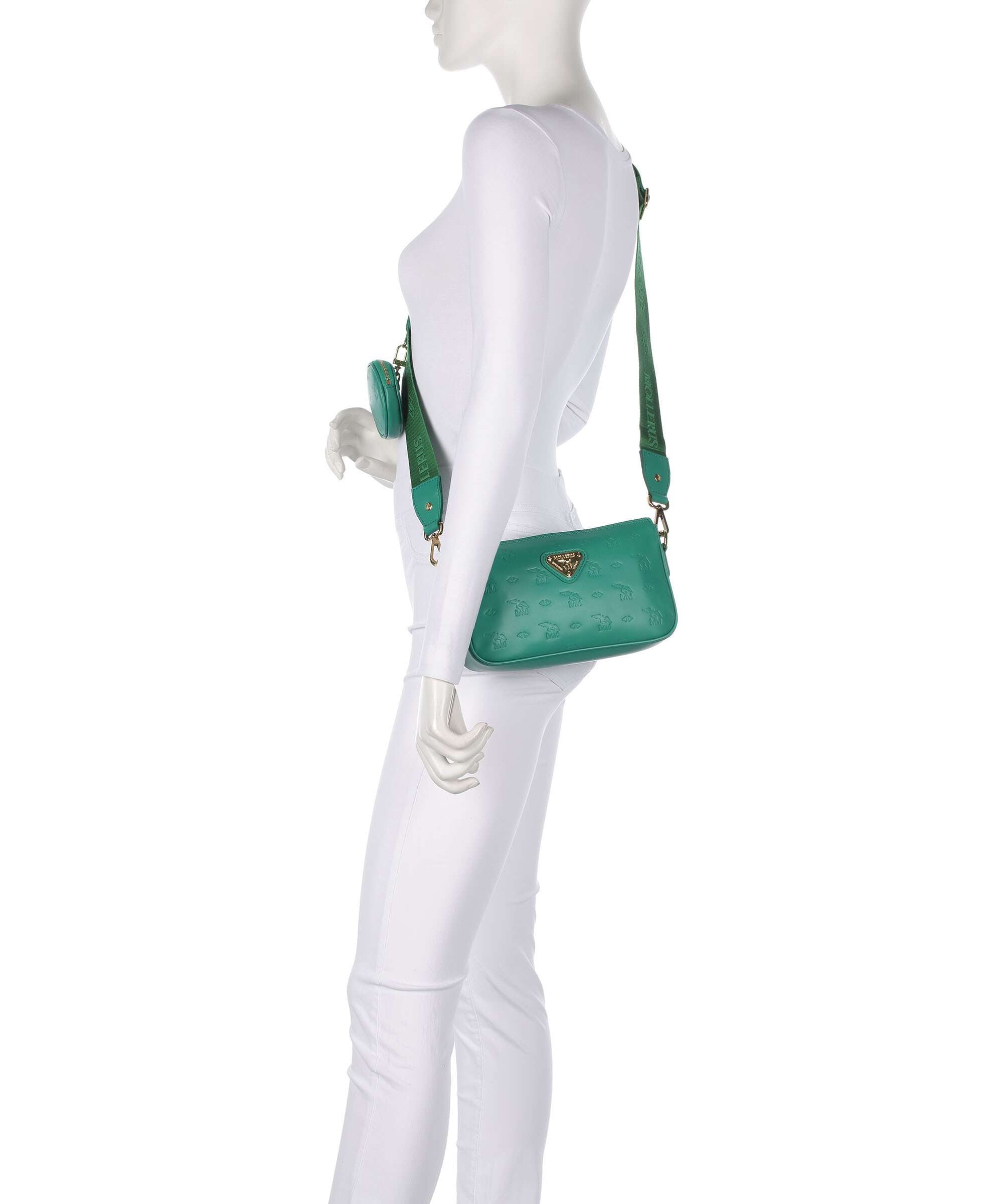 Maison Mollerus Stampato Zell Shoulder bag mint grün