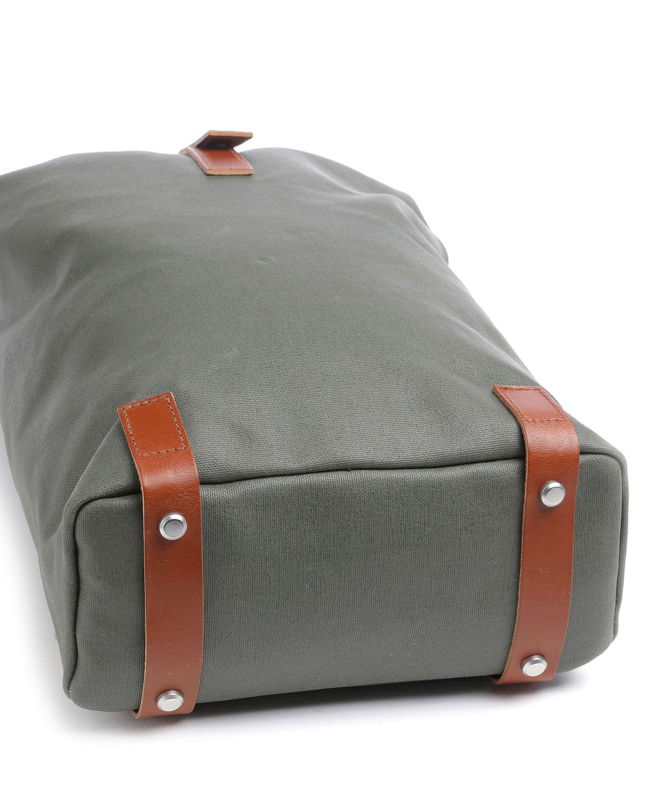 Brooks England Pickwick Cotton Canvas Small Rolltop backpack sage green/honey details