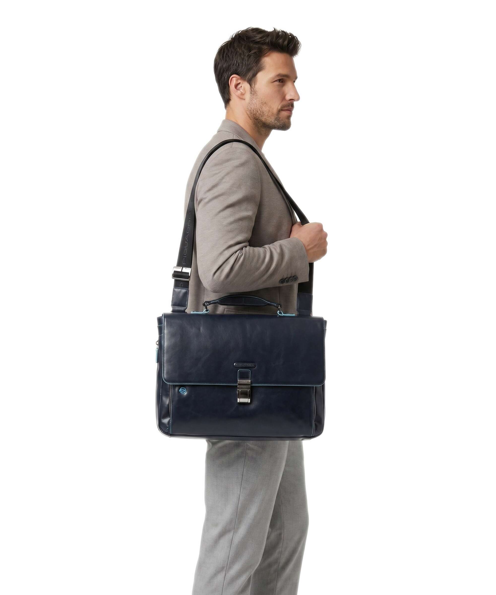 Piquadro Blue Square Briefcase blu
