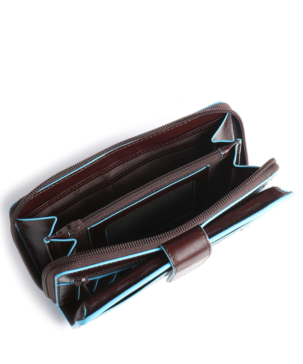 Piquadro Blue Square Wallet mahogany
