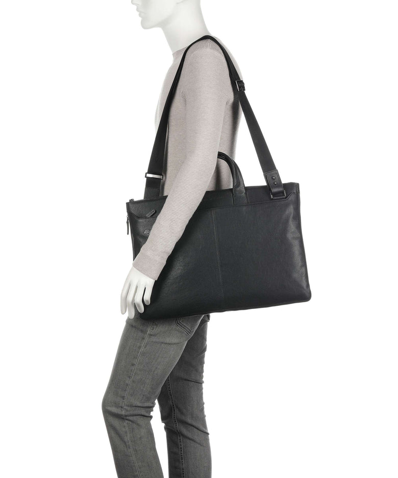 Piquadro Black Square Briefcase black