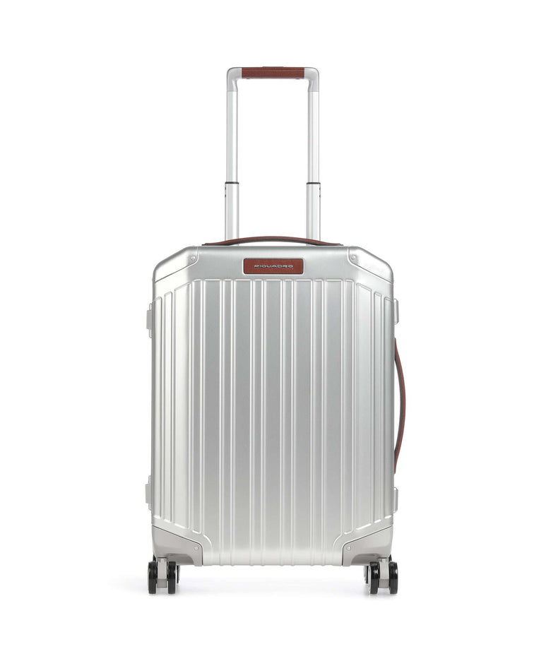 Piquadro Alu Spinner (4 wheels) grey/hide