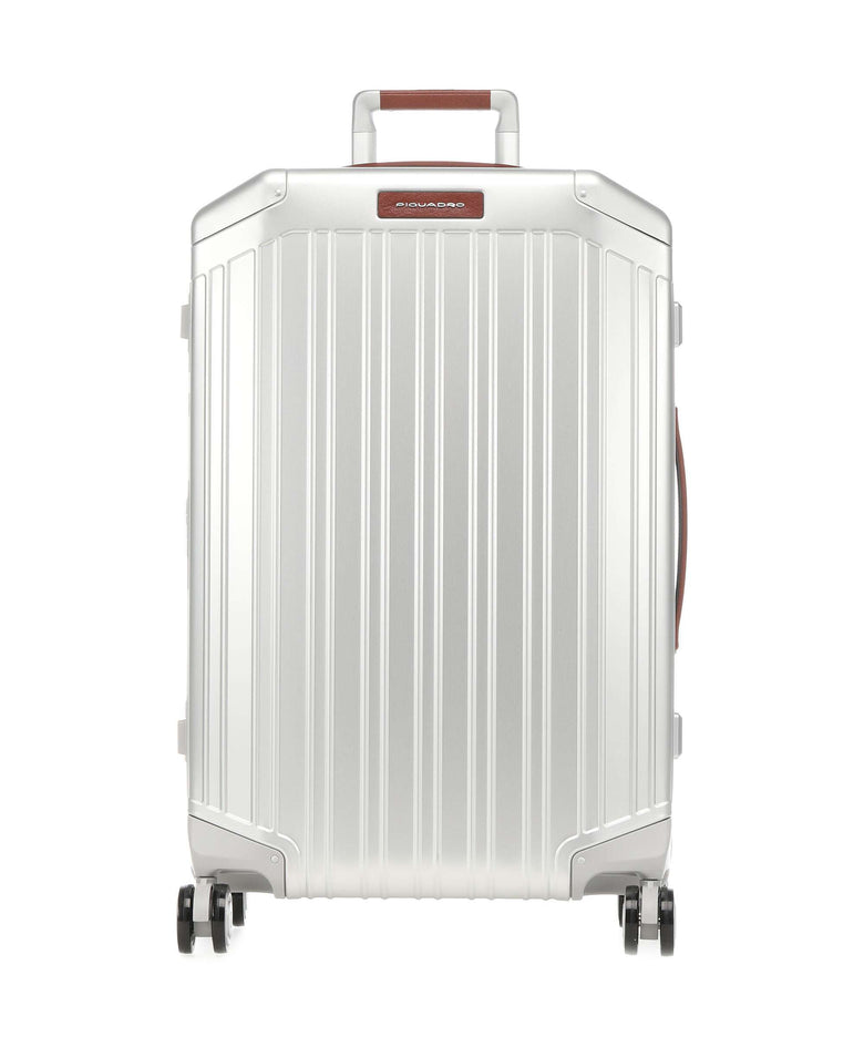 Piquadro Alu Spinner (4 wheels) grey/hide