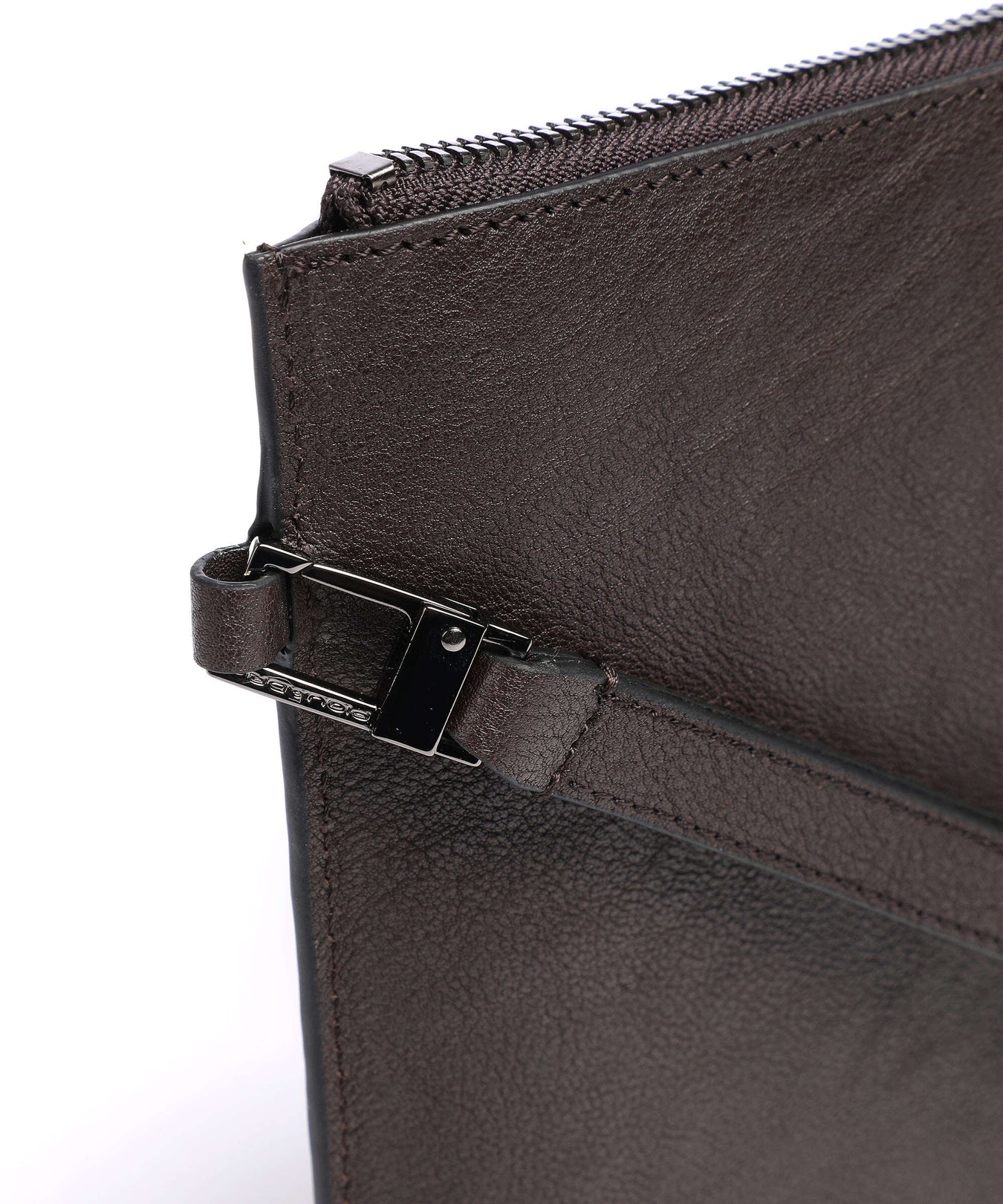 Piquadro Black Square Wristlet dark brown
